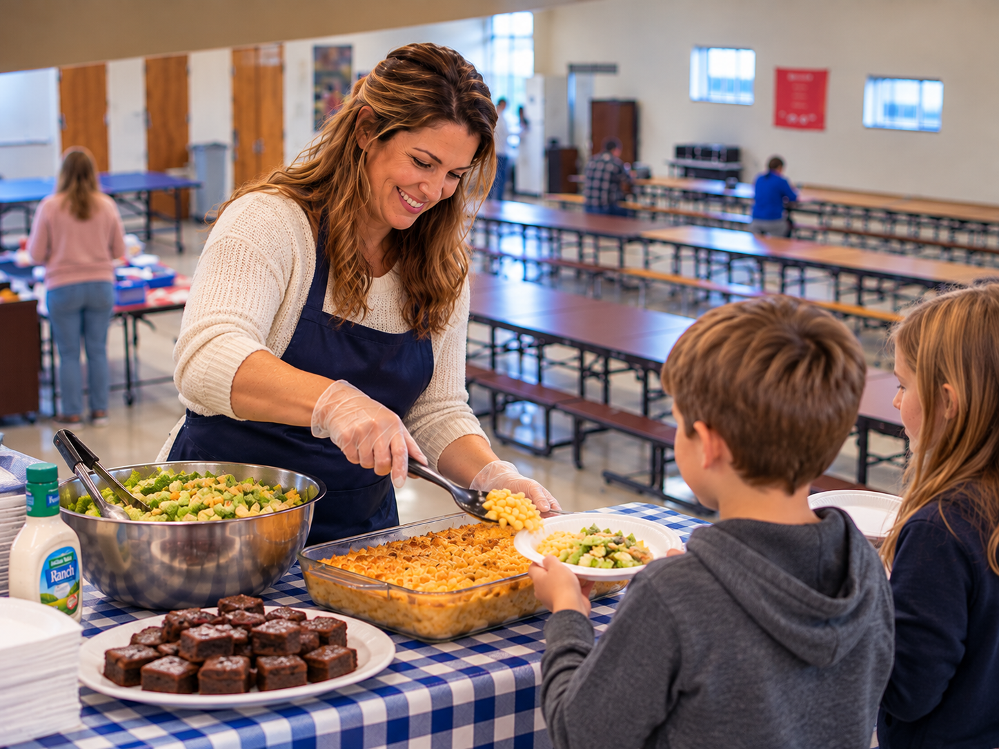 Volunteers helping at Pen Bay Christian School
