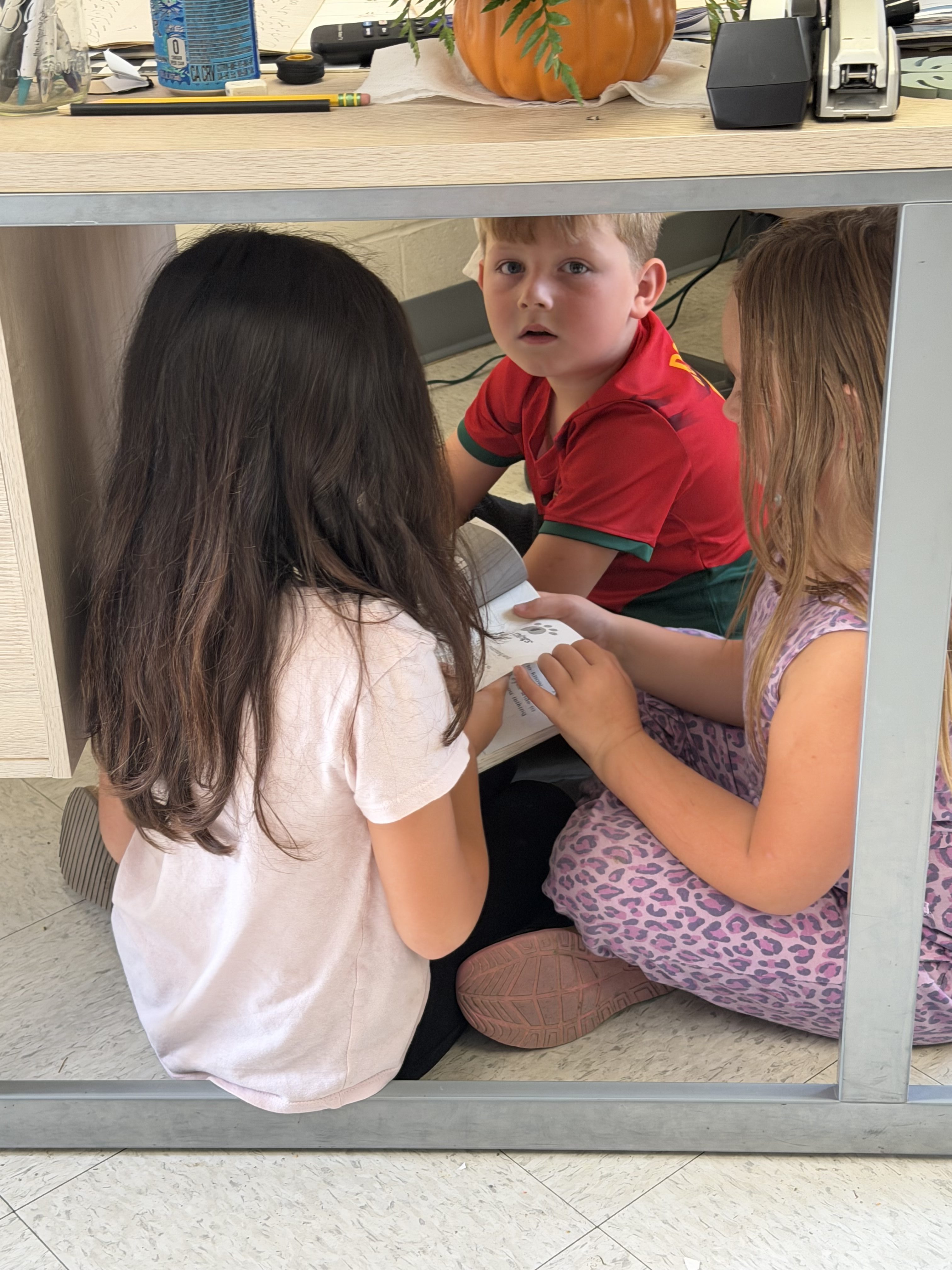 Students reading together